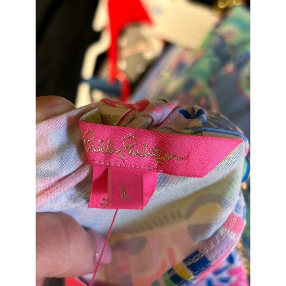 Lilly Pulitzer Bowen Halter Top L in Seaside Shindig Engine NEW WITH TAG! - Picture 6 of 6